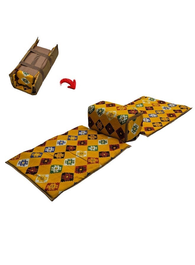 SMART HOME 4-piece waterproof floor seating set for 8 people – includes a floor mat with armrests – foldable for everyday use – perfect for living rooms and lounges. - Image 2